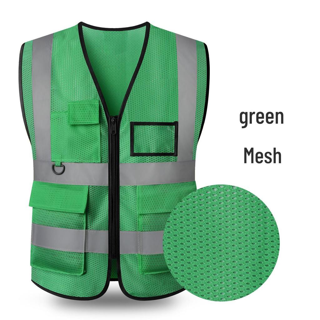 LIKA Reflective Multi-Pocket Safety Vest for Traffic, Construction, Sanitation, and Gardening
