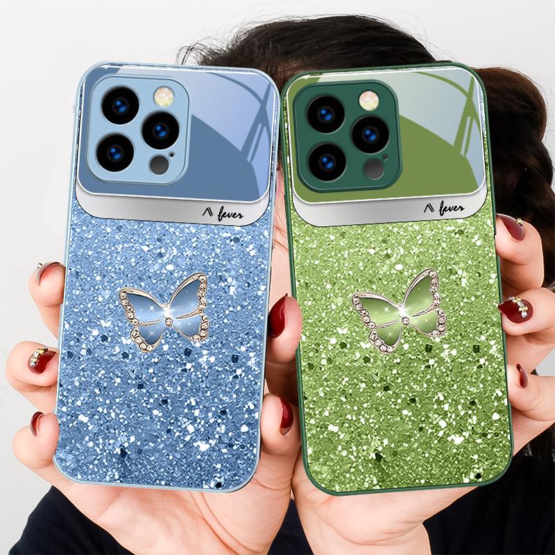 Blue white dot texture For iPhone 17 Air 16 E 15 14 13 Plus 12 mini 17 Pro Max 11Pro XR Xs X 7 8 11 Tempered Glass Phone Case