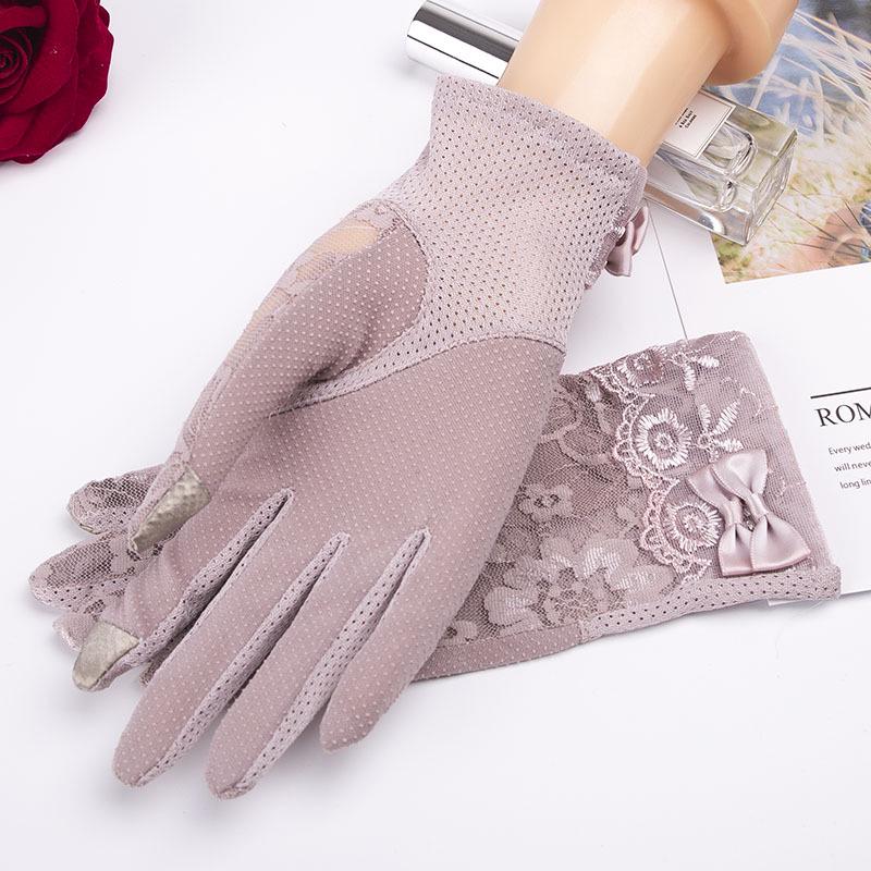 Dámské letní jezdecké krajkové sluneční rukavice - Protiskluzový design s dotykovou obrazovkou