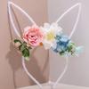 Colorful Easter Garland Artificial Flower Bunny Ears Hair Hoop  Costume Party Accessories