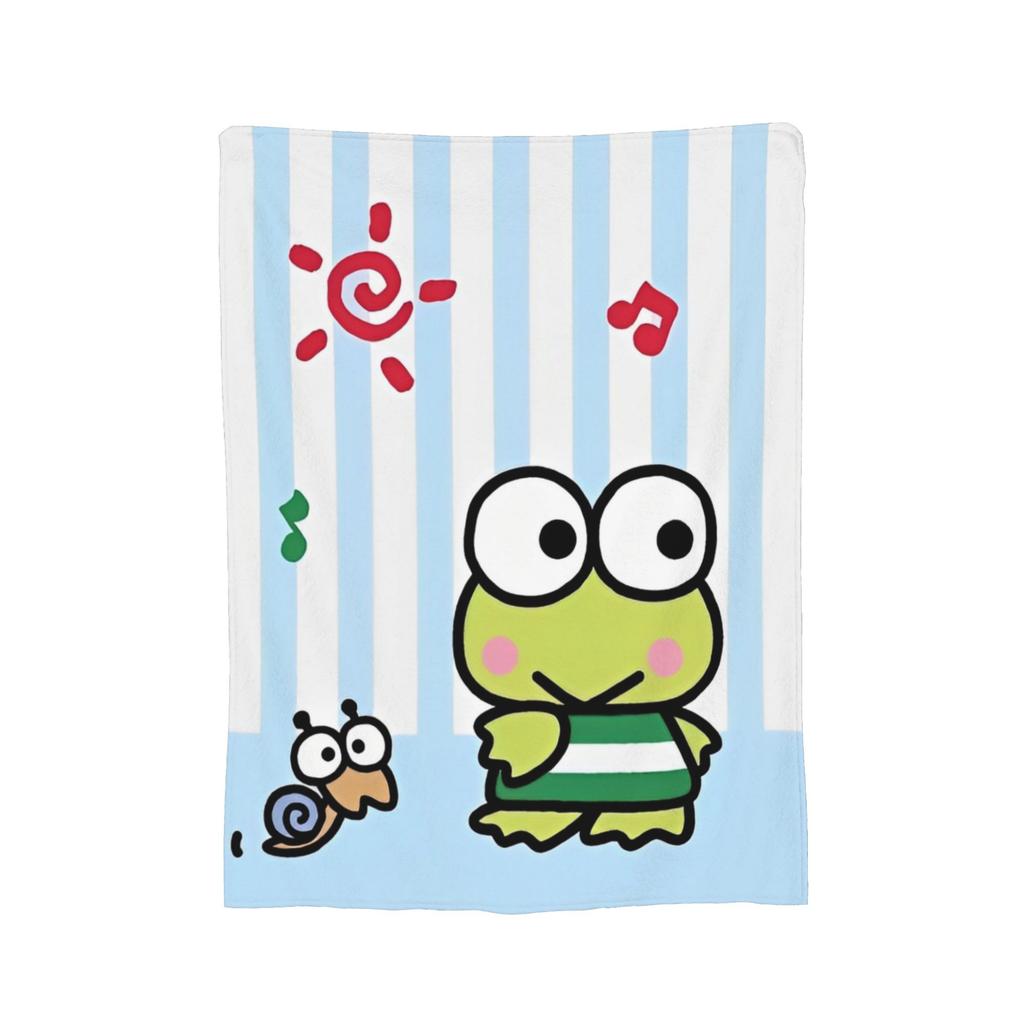 Keroppi Flannel Blankets Anime  Fashion Throw Blankets for Home 125*100cm Bedspread,