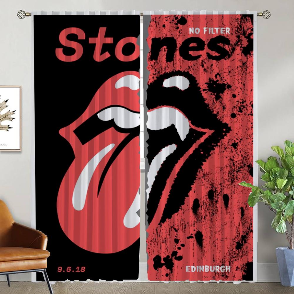 

Плотные шторы для комнаты 2 панели The Rollings Stones Halloween Decoration Shades Шторы для детской комнаты Разделение гостиной кухни W50xH70cmx2pcs-CL