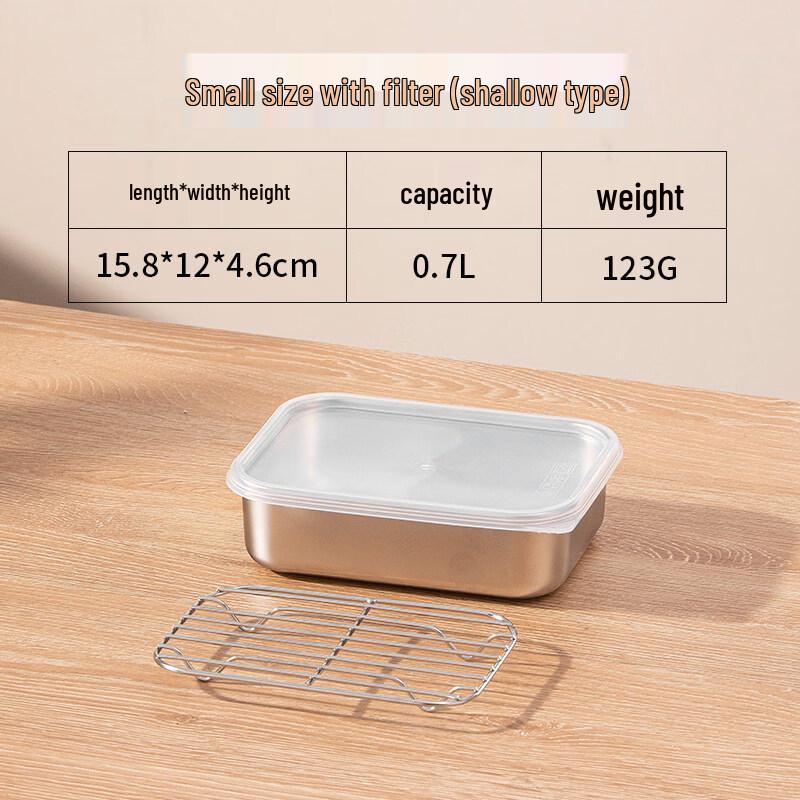 ZISIZ Thickened 304 Stainless Steel Food Container