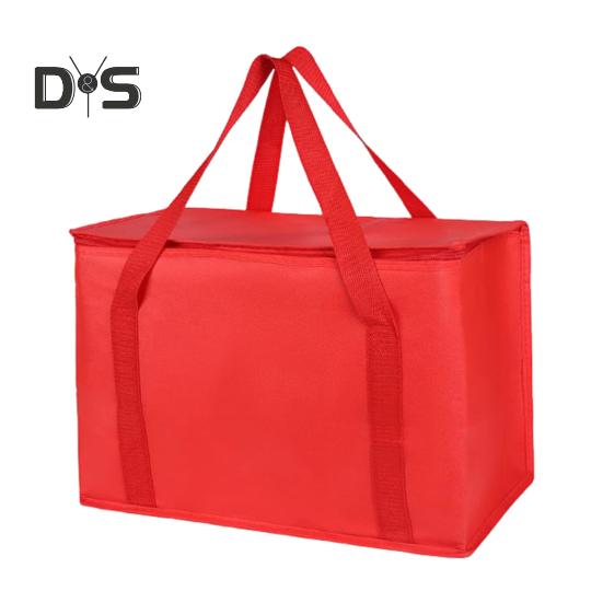 

Большая изолированная сумка для пикника на молнии, сумка для обеда, многоразовая сумка для продуктов, сумка-холодильник для напитков, для кемпинга, пикников, путешествий красный