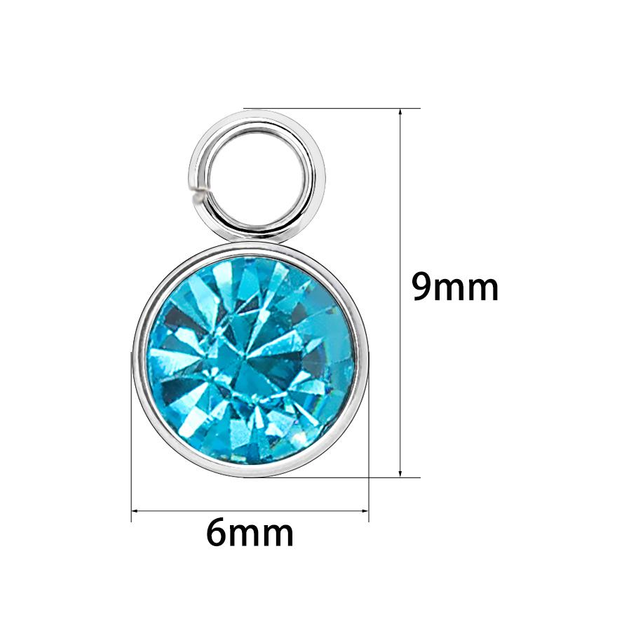 144Pcs/Lot Birthstone Necklace Pendant Jewelry Making Rhinestone Stainless Steel Charms For Women Earrings DIY Accessories Gift