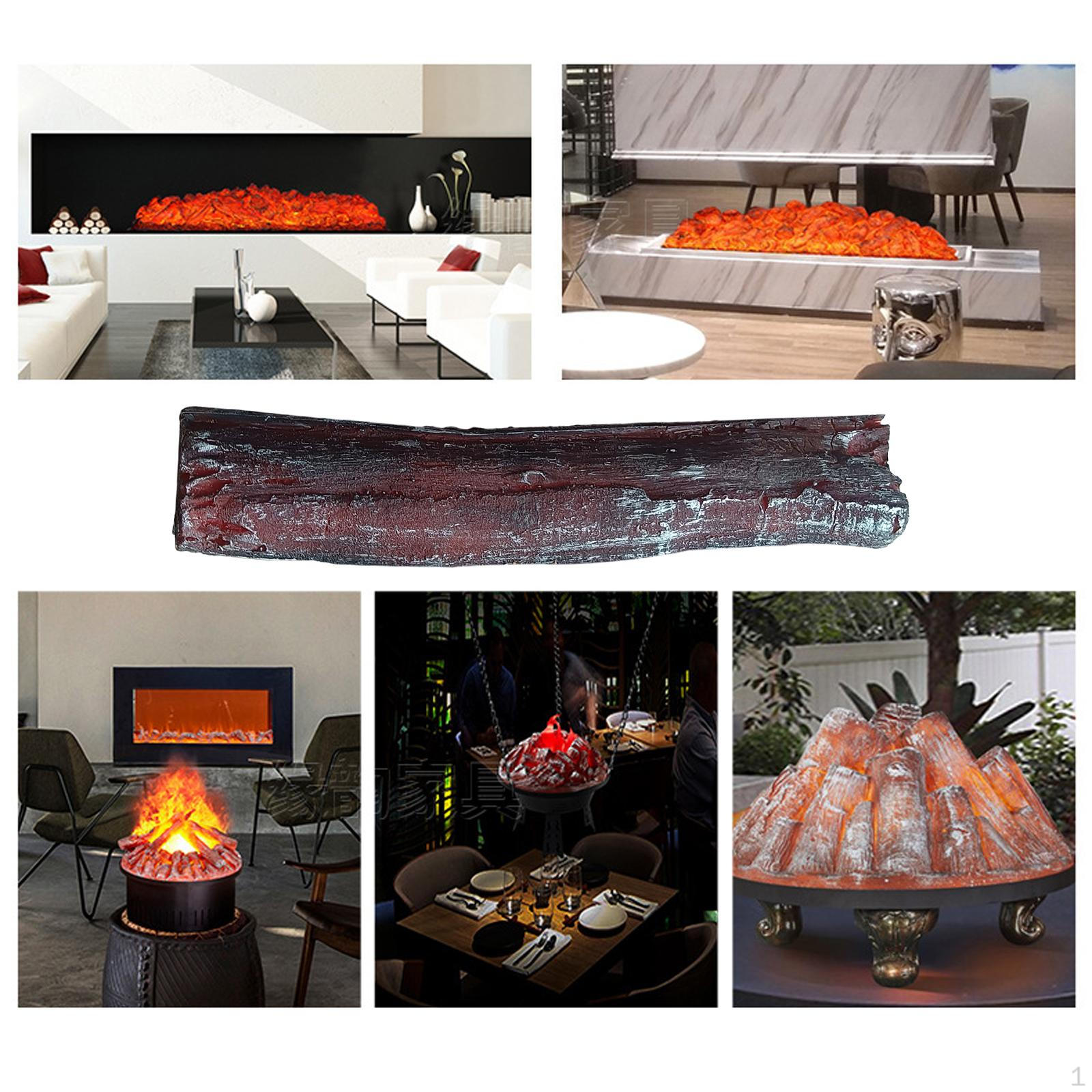 Simulation Flame Charcoal Strip,Charcoal Fire Decoration Accessories, Home Ornaments Fake Firewood