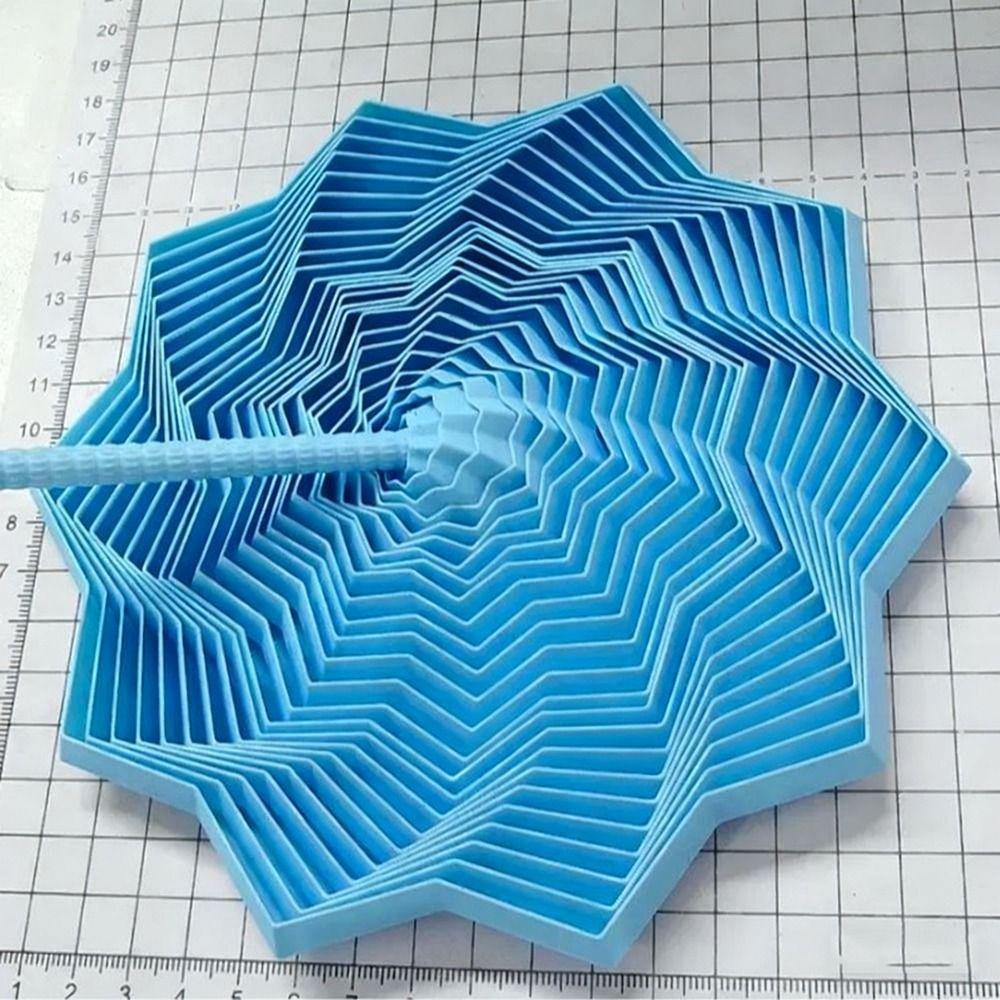PLA Expanded Sensory Fidget Star with Handles Whirling Spiral Fractal Fidget Hexagon 3D Printed Stress Relief Fidget Toy