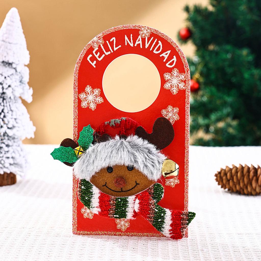 Christmas Door Knob Hanging Pendant Indoor Door Knob Decorations Merry Christmas Christmas Ornament Signs for Home Hotel Bedroom