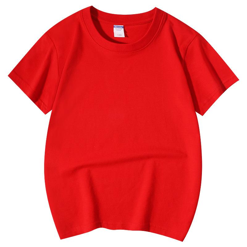Baumwolle kinder rundhals t-shirt mittleren und großen kinder zuckerwatte farbe halbe hülse