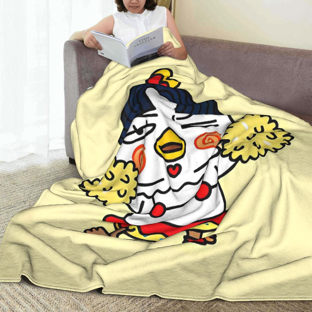 Kwaii Anime B-Buldak RameSn Coperte in Flanella Invernali Calde Morbide Plaid per Bambino Divano Letto Copriletto Divertente Copriletto Divano Letto