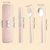 3pcs stainless steel portable cutlery spoon fork and chopsticks storage box gift Travel set for Outdoor,Picnic,School New year