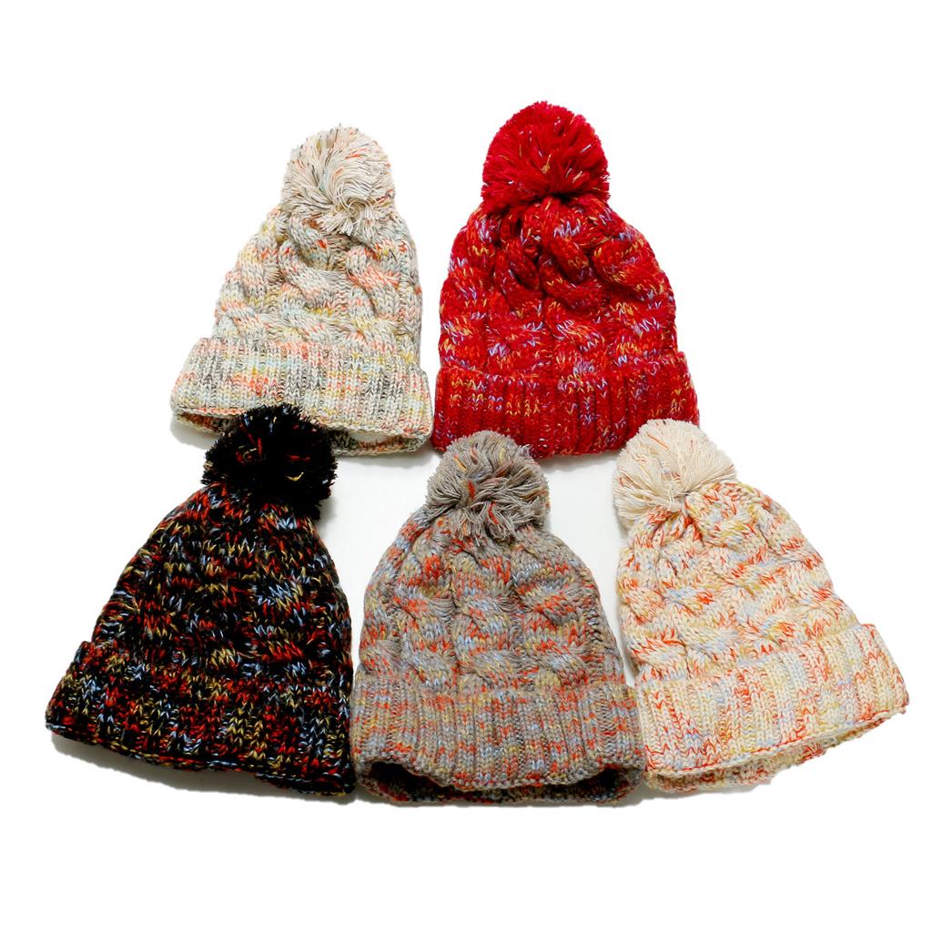 2025 autumn and winter new thermal hat outdoor ski hat fleece thickened blended braid plaid knitted hat women's winter