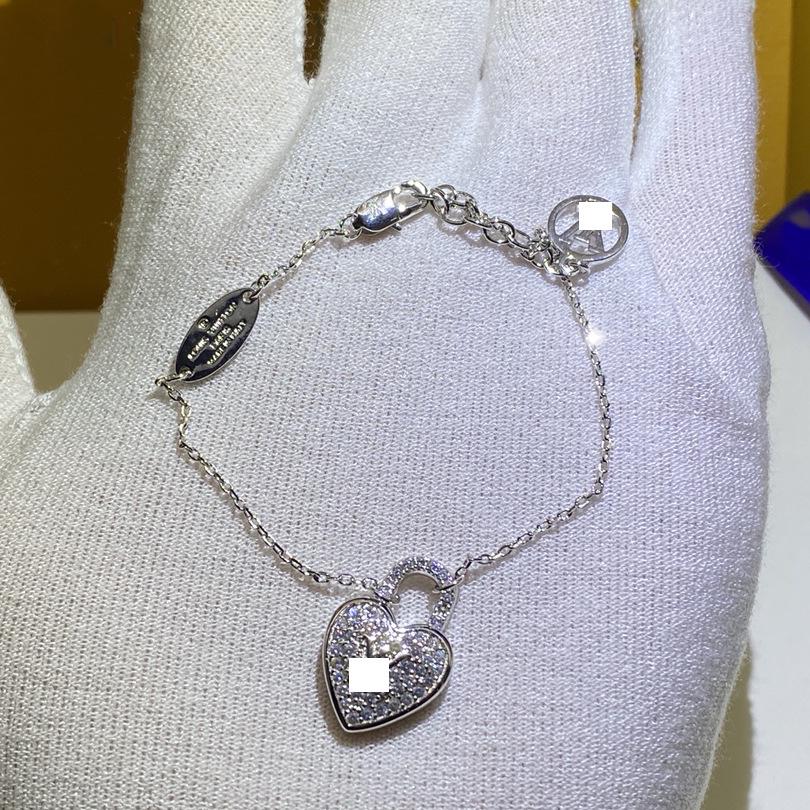 Donkey Brand Strass Hjärta Lås & Stjärna Armband, Trendigt Smyckestillbehör