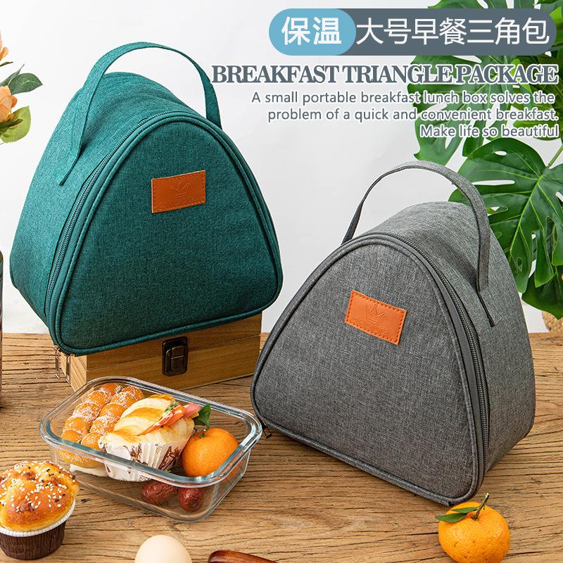 Aluminiumfolie Driehoekige Isolatietas Thermische Koeltas Lunchtas Student Rijstbal Tas Lunchbox Bento Ontbijt Draagtassen