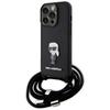 Etui für iPhone 15 Pro Karl Lagerfeld Crossbody Saffiano Schwarz