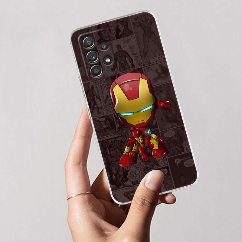 Cute Cartoon Avengers Marvel Ironman Clear Case For Samsung Galaxy A57 A37 A56 A36 A55 A54 A35 A26 A07 A17 A16 A06 A36 A15 Cover