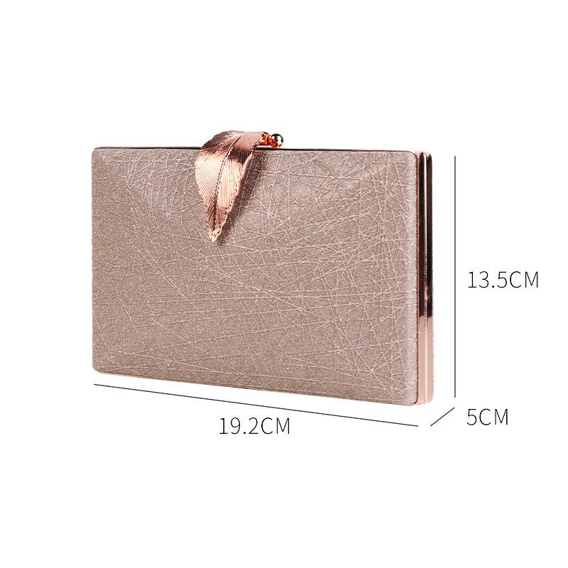 

Silver Clutch Luxury Bags Womens Designer Wedding Purse and Handbags Leaf Shape Hasp Phone Crossbody Bag