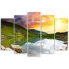 Five Piece Picture Canvas Print Sunset Landscape Lake