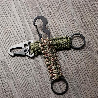 4pcs Handwoven Keychains With Carabiner Braided Lanyard Hook Clip For Outdoor Camping Hiking Travel