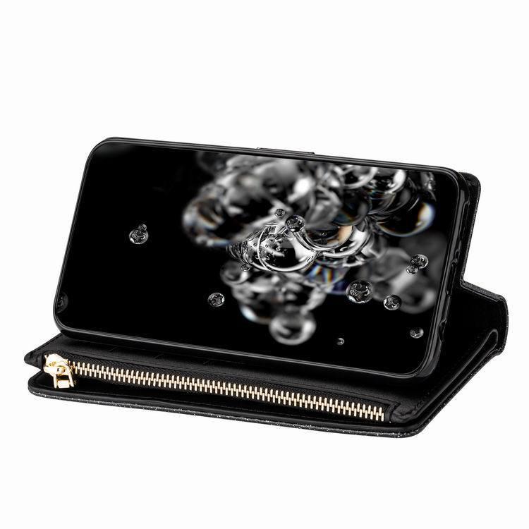 Redmi Note 9 Pro/K30/8A Leather Wallet Case with Laser Engraved Nine Card Slots