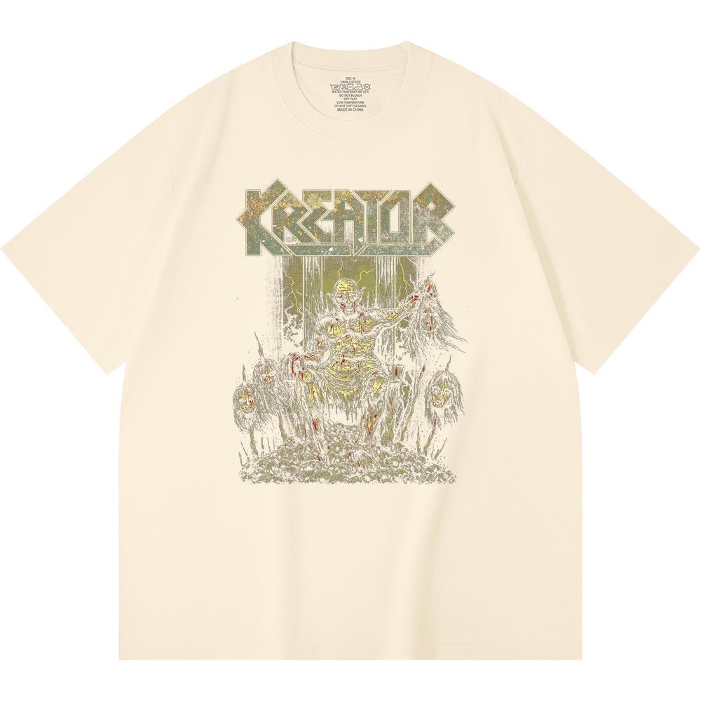 230 Gsm 100% Cotton Heavy Metal T-Shirt  Rock Band Popular Music Print Unisex Heavy Cotton T Shirt