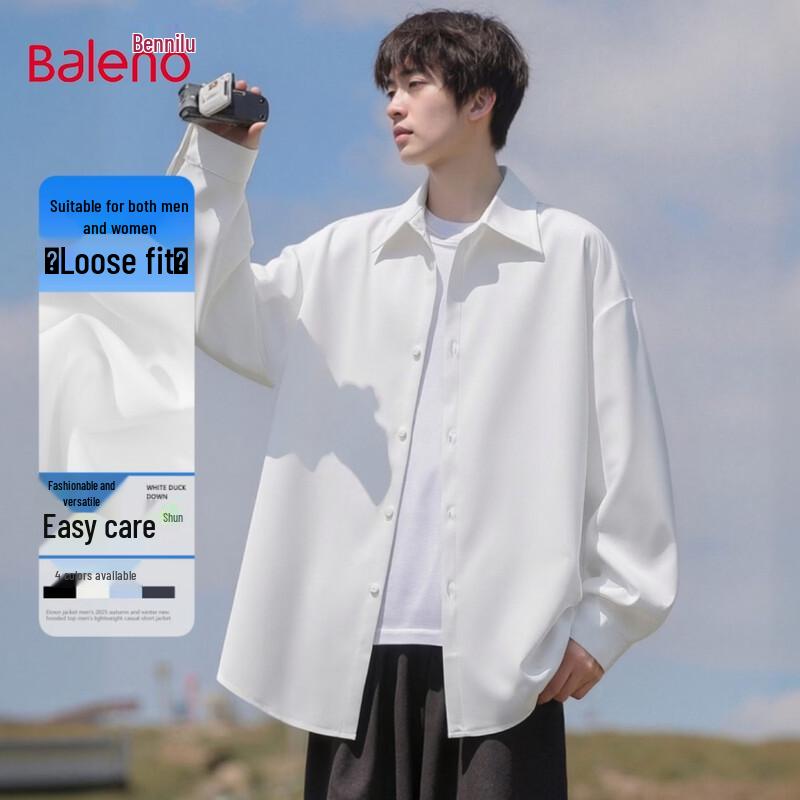 Baleno Men s Solid Long Sleeve Casual Shirt L