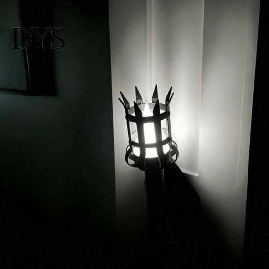 Mittelalterliche Fackel Wandleuchte, LED Handlicht, Retro Realistische Imitation Holzmaserung Flamme für Halloween Party Dekoration, Mardi Gras Geheimnis