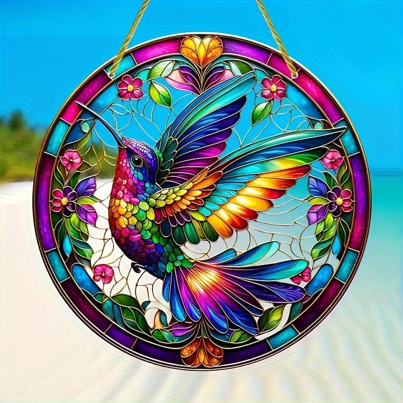 2D Flat Acrylic Hummingbird Decoration , Use No Batteries/Electricity Needed, Unique Indoor/Outdoor Decoration , Multipurpose Traditional