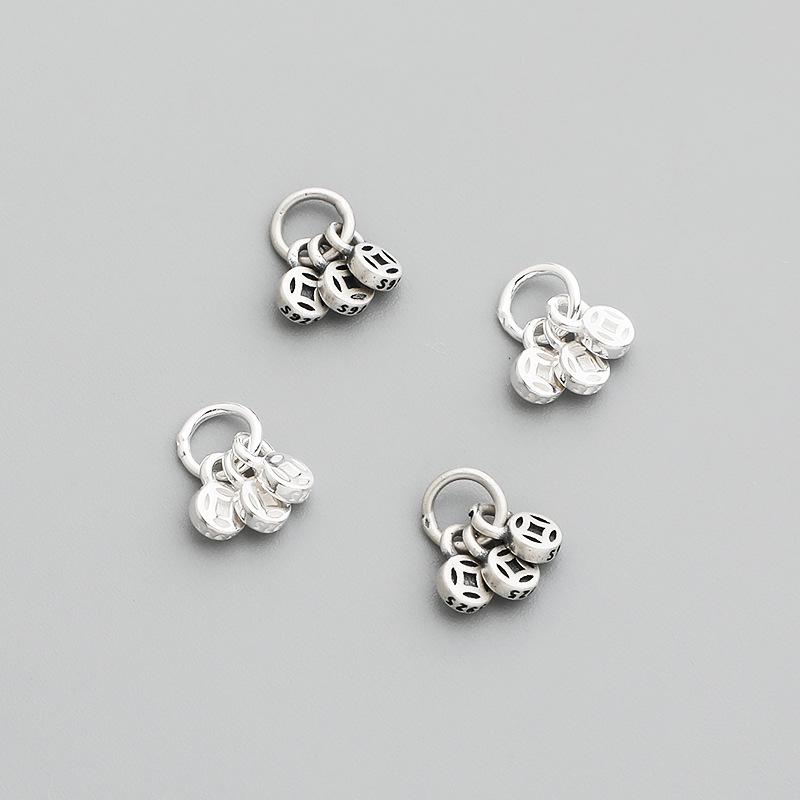 S925 Sterling Silver Thai Coin Pendant for DIY Jewelry Making: Beaded Rope Bracelets, Necklaces, and Accessories.