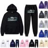Ensemble Hoodie Ample à Manches Longues et Pantalon en Peluche pour Homme et Femme, Brodé et Imprimé