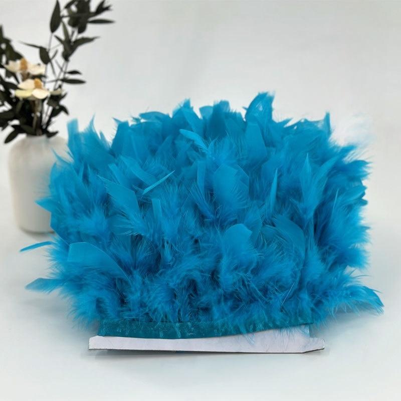 10-15cm Coffee Turkey Feather Trim Feathers Fringe Ribbon DIY Sewing Clothing Handwork Wedding Dress Crafts Party Decorations