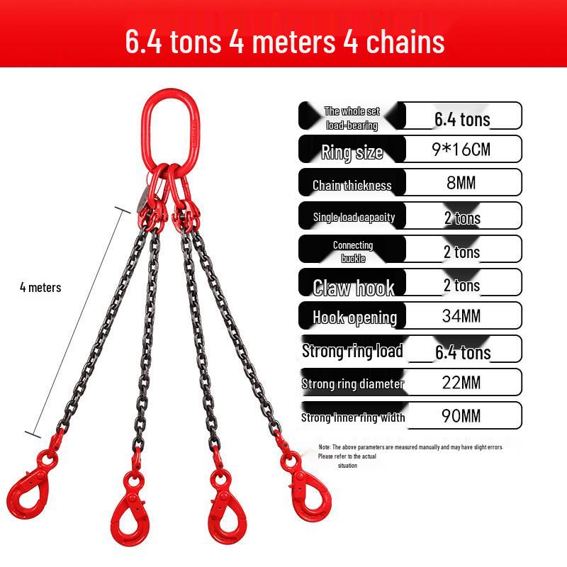 Double Hook Self-Locking Safety Lifting Chain for Crane, 2-3 Tons Capacity