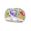 National Style Colored Enamel Retro Inlaid Diamond Universal Ring For Men and Women, Personalized Contrasting Color