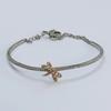 Two Tone Dragonfly Zircon Half Bracelet Bracelet Women's Silver with Rose Gold Adjustable Light Luxury Romantic Jewelry