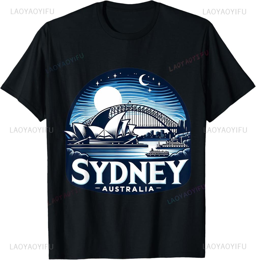Sydney Australia New South Wales Opera House Bridge Souvenir Tshirt Funny Shirt Unisex And Unisex Short Sleeves Vintage Clothes