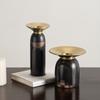 Ceramic Vase Candlestick Candle Stand Golden Tray Flower Vase Flower Arrangement Accessories Home Decoration Plant Pot