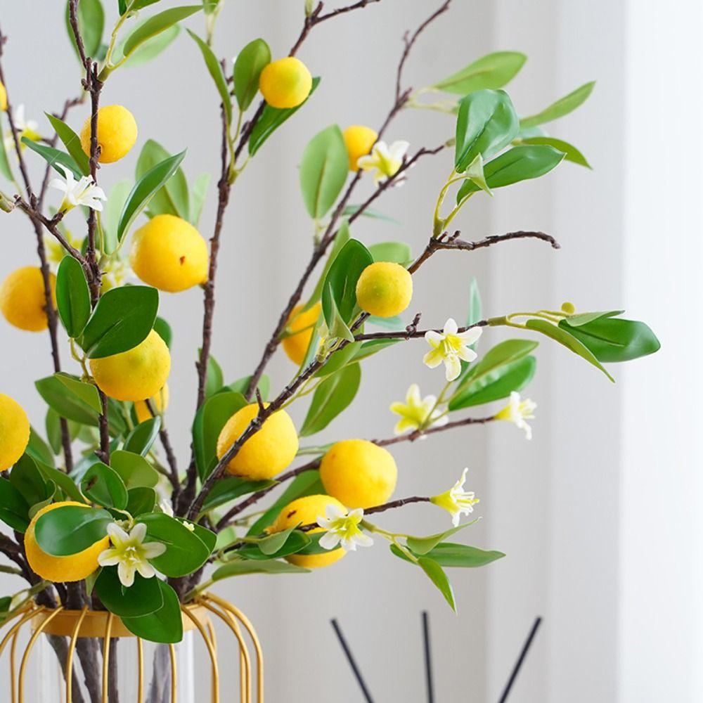 Decoration Photography Props Restaurant Lemon Fruit Artificial Flower Green Plants Lemon Branch