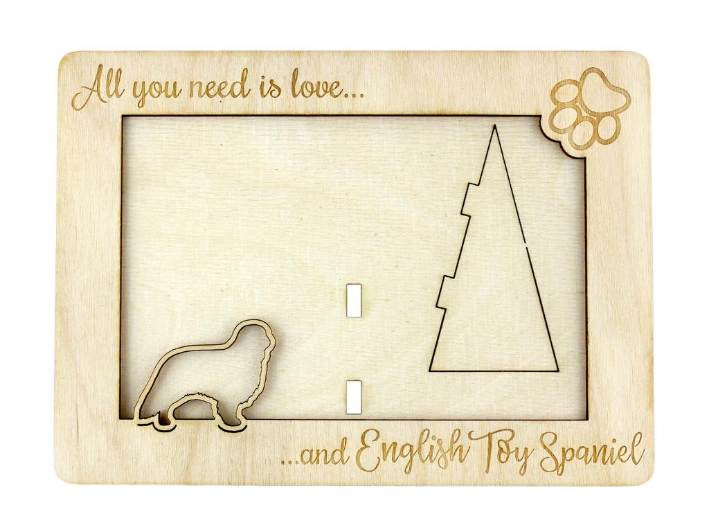 King Charles Spaniel, English Toy Spaniel – Photo frame, engraved wooden frame | Art-Dog