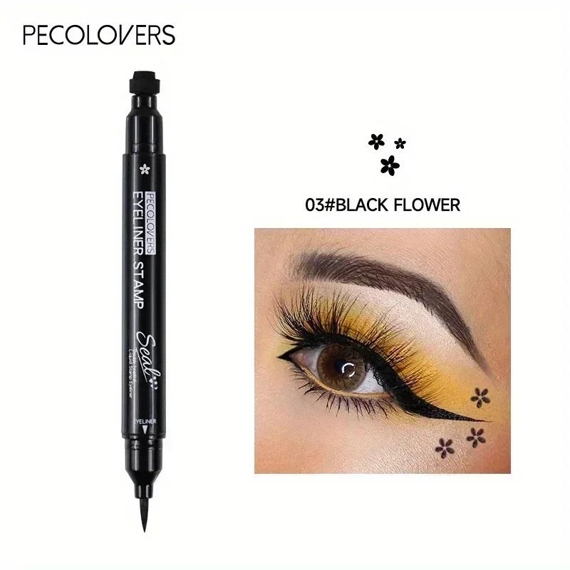

1PC Double-head Eyeliner Pencil - Waterproof, Quick Drying, Including Star and Heart Pattern, Suitable for Festivals/party
