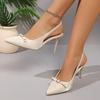Fashion 2025 Fashion Slingbacks Women's High Heels Pointed Toe Thin Heels Bow Tie Slip on Pumps for Versatile Dress & Party Sandals