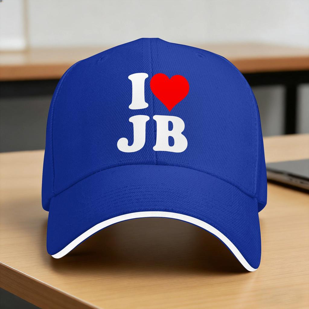 I Love Jb Heart Baseball Cap Outdoor Sports Dropshipping Hip Hop Hats Couple Women Street Style Custom Diy Baseball Caps