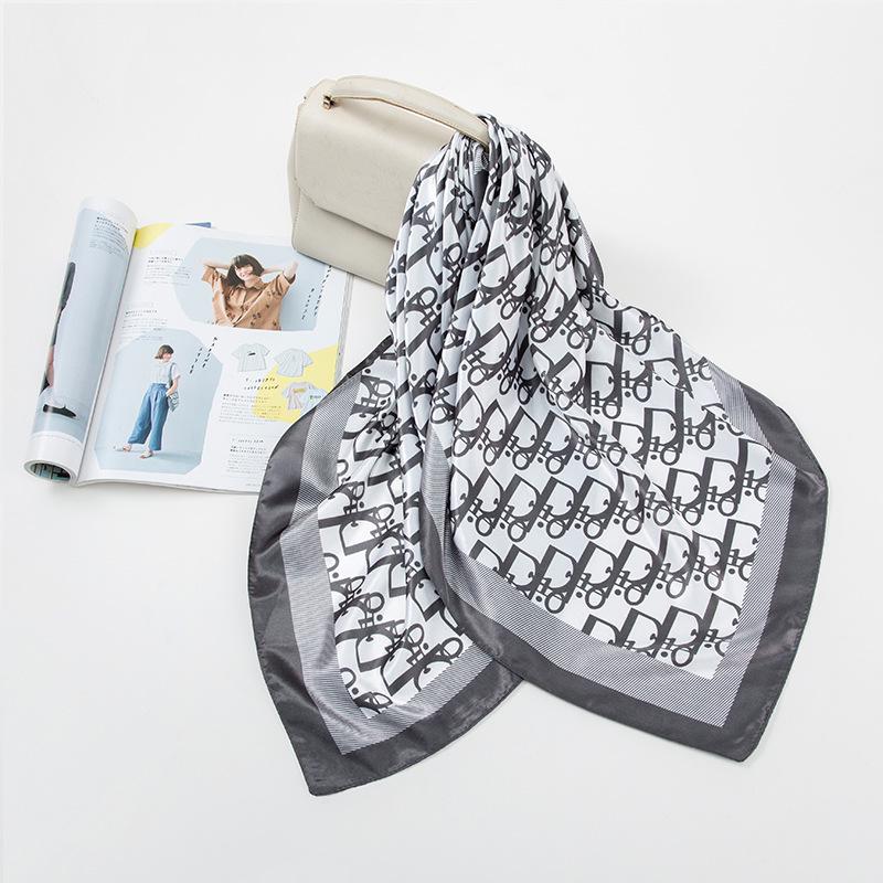 Luxury Satin Feel Silk Scarf: 90 Square Versatile Shawl with Sunscreen Protection