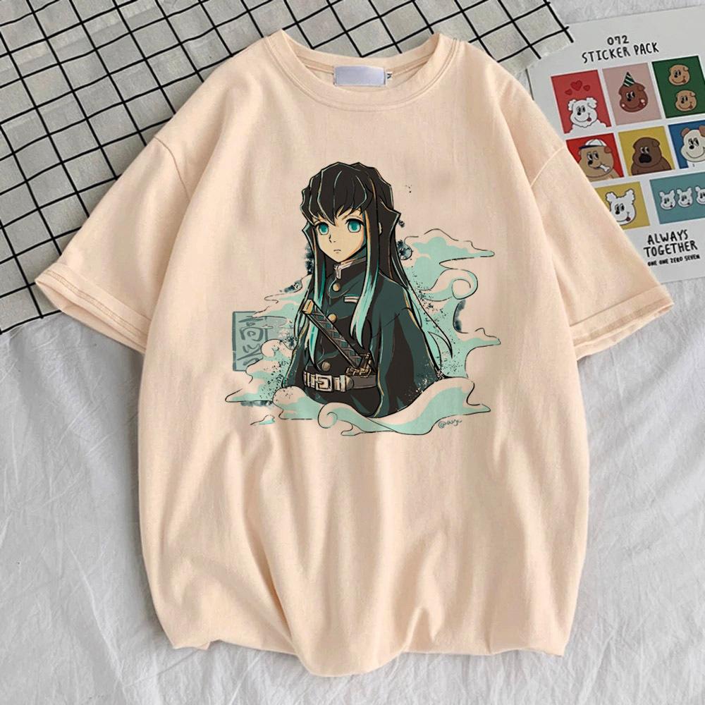 

Muichiro Tokito t shirt female Trendy Graphic 2000s Psychedelic Colorful streetwear t shirt Vintage graphic Comfortable Grunge S