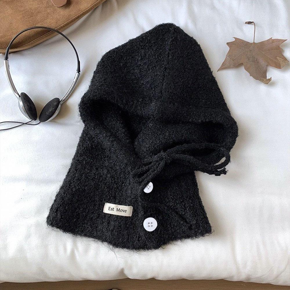 Korean Style Knitted Beanie Hat For Women Adjustable Bow Tie Lazy Style Winter Warm Soft Balaclava Hat Outddoor Windproof Bonnet