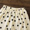 Girls' Fashionable Outfit - Summer Children's Casual Polka Dot Neckless Sleeveless Top and Shorts Set