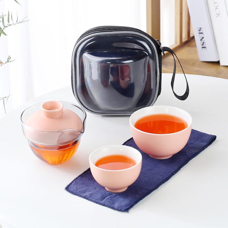 Shangqi Portable Ceramic & Glass Tea Set (One Pot, Two Cups)