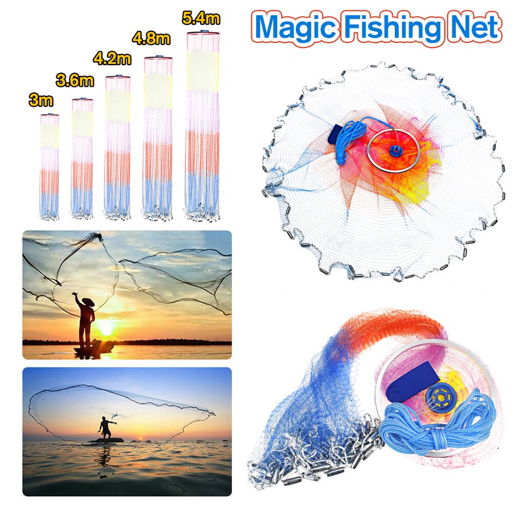 Buy Easy Throw Cast Net Fishing Network Diameter 300Cm540Cm American Style Fishing Net Small