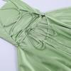 Summer New European and American Sexy Elegant Slim Sling Sling Satin Backless Strap A Swing Dress Women