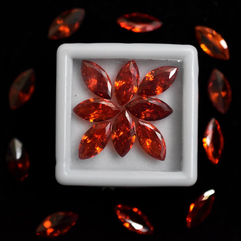 

15 Pcs 10x5 mm Natural Orange Sapphire Marquise Cut Lot CERTIFIED Gems Free Gift 10 mm approx. помаранчевий