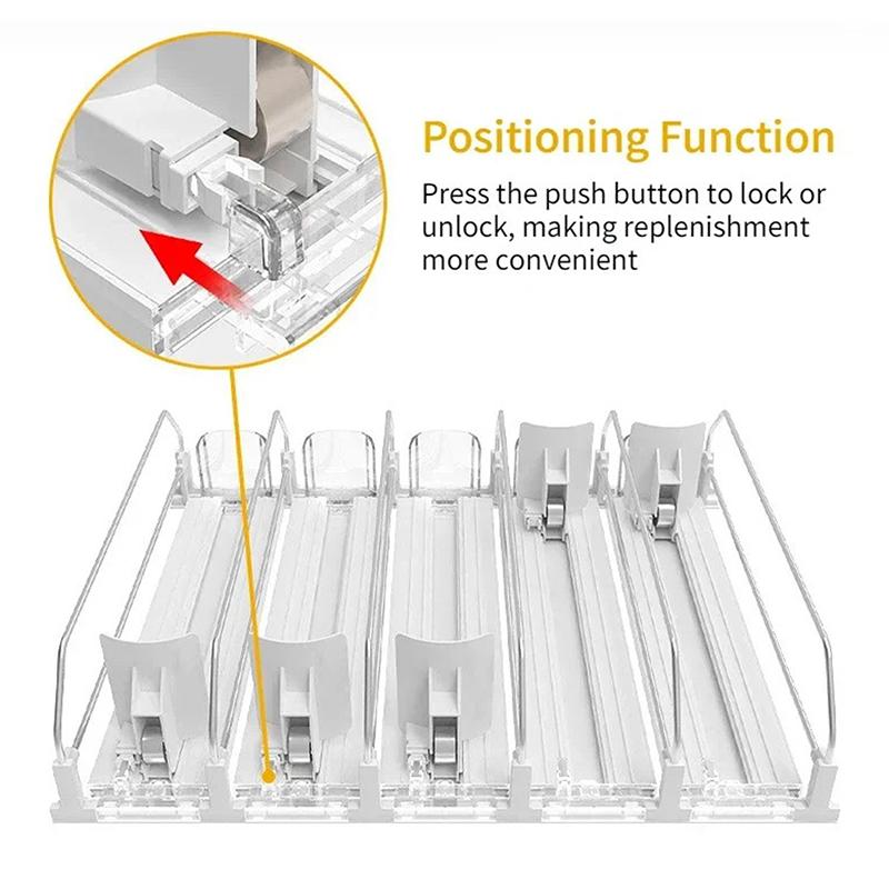 Canned Beverage Push Rack Beverage Thruster Dispenser Storage For Soda Can Self-Pushing Kitchen Counter Organizer Fridge Shelf